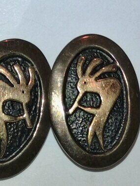 Vintage MM Rogers New Mexico 14k  Sterling Silver 925 Kokopelli Earrings